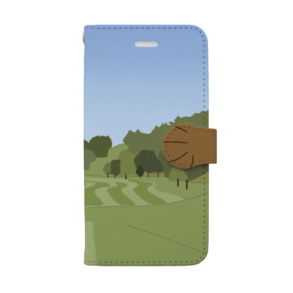 たるき工房のゴルフ場に愛犬と【iPhone SE/8/7用】 Book-Style Smartphone Case