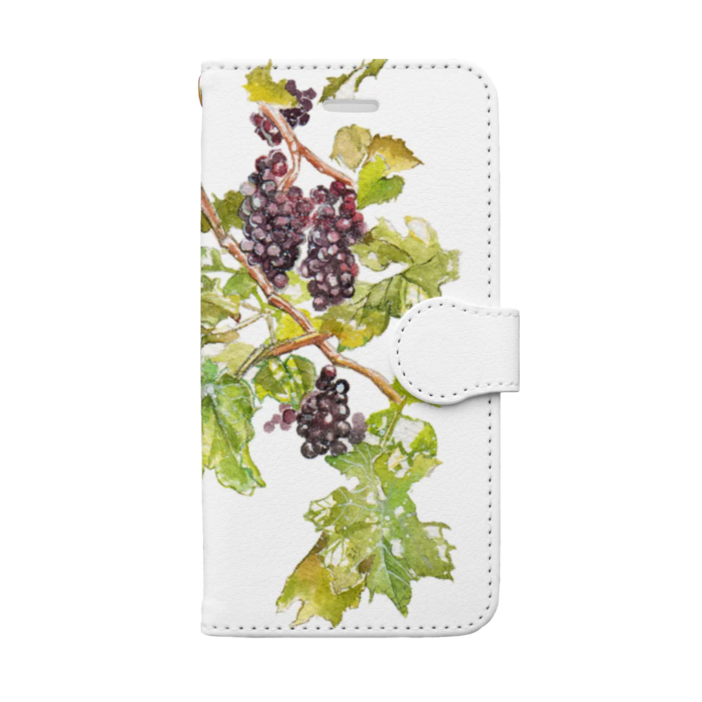 Joy. Ree Illustration SUZURI Shop のGrapes（英国の葡萄畑より） Book-Style Smartphone Case