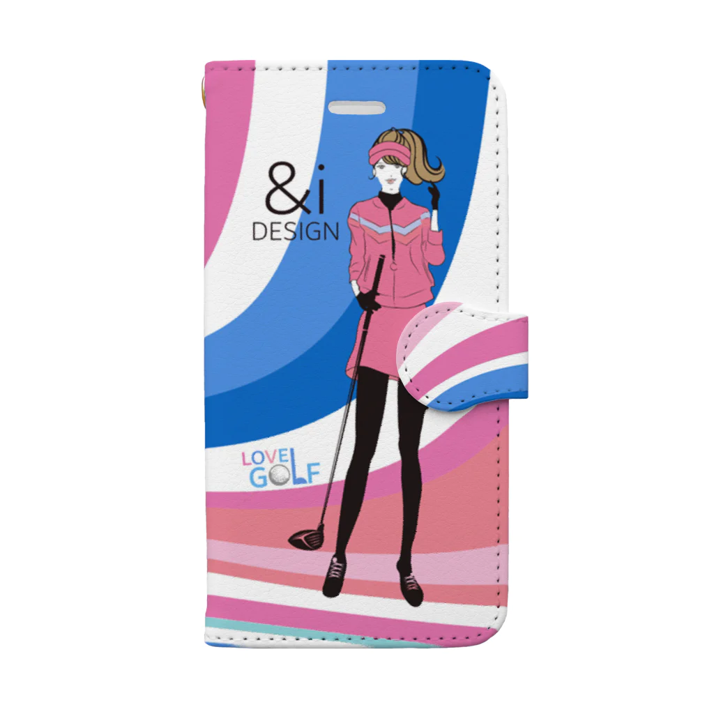 &i Designのアンドアイデザイン　ゴルフ女子　LOVE GOLF Book-Style Smartphone Case
