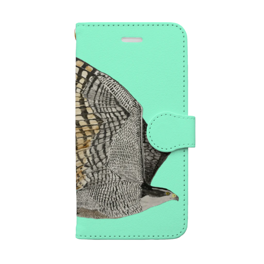 Coshi-Mild-Wildのオオタカ　🦅ベリルグリーン🪶📱手帳型スマホケース Book-Style Smartphone Case