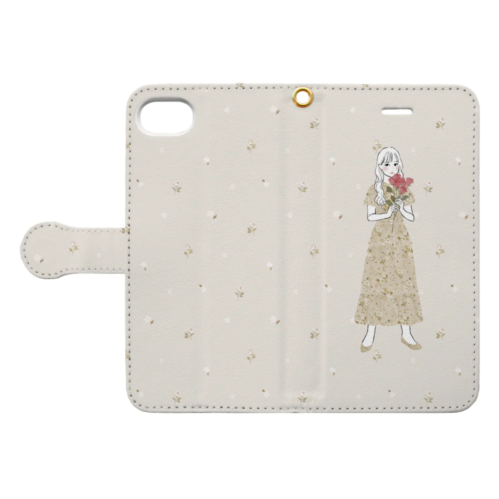 三浦朋代のRuimeme × 三浦朋代 〈Agathe〉flower tiered dress Book-Style Smartphone Case:Opened (outside)