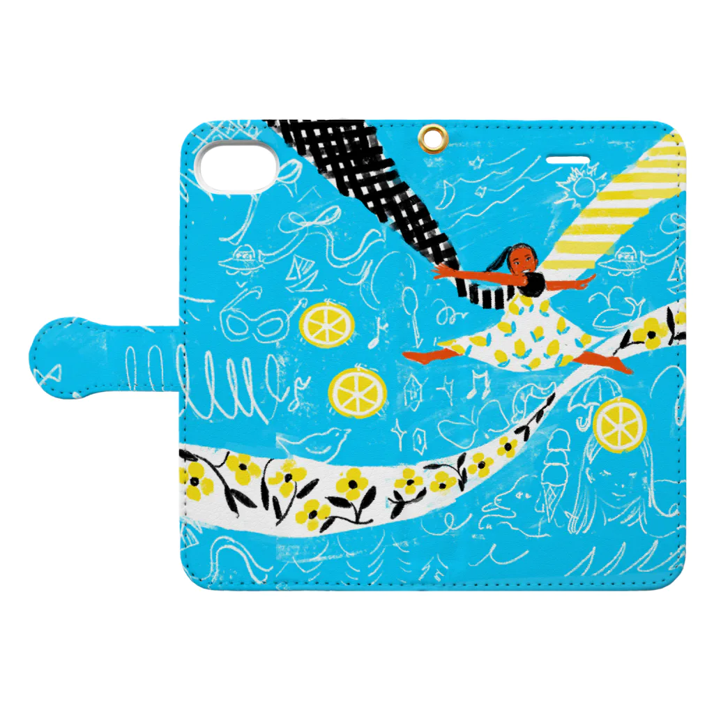 小川かなこ SUZURI SHOPのlemongirl Book-Style Smartphone Case:Opened (outside)