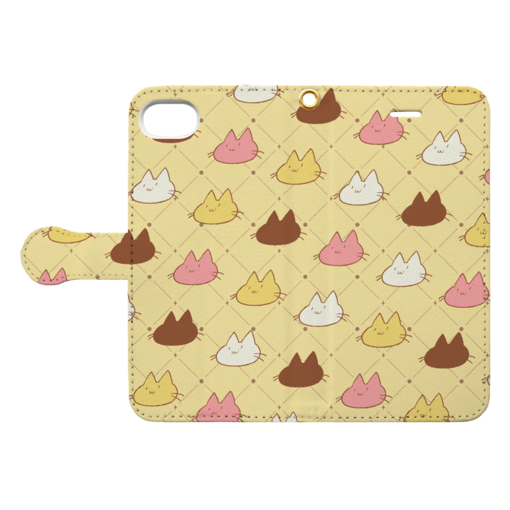 ピノの倉庫のねこズ(クッキー) Book-Style Smartphone Case:Opened (outside)