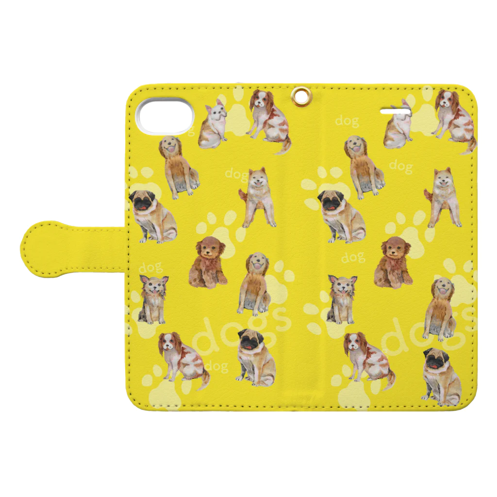 blue soltのdog’s パラダイス Book-Style Smartphone Case:Opened (outside)