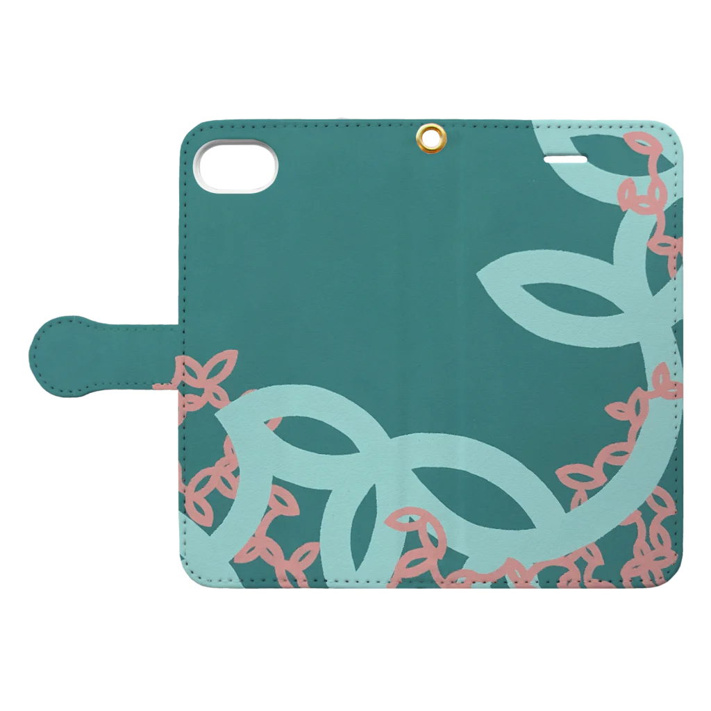 ryunosuke. storeのryunosuke柄（nature） Book-Style Smartphone Case:Opened (outside)