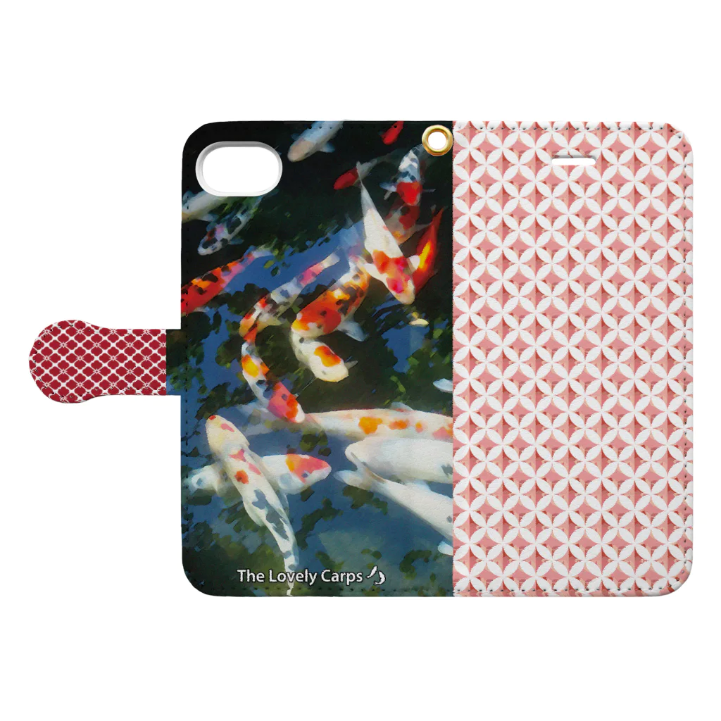 MIRAIの和柄と錦鯉 Book-Style Smartphone Case:Opened (outside)