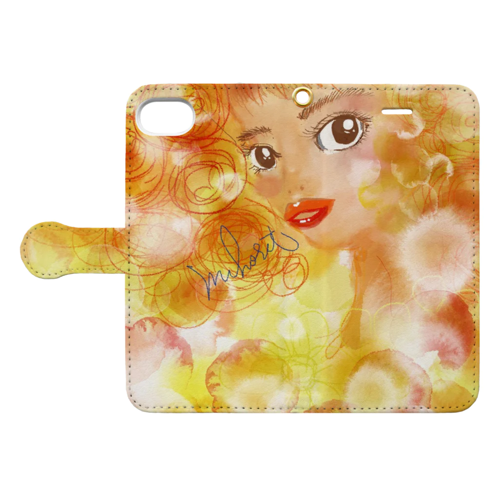 Mihoret  modeのmihoret  mode  檸檬色 Book-Style Smartphone Case:Opened (outside)