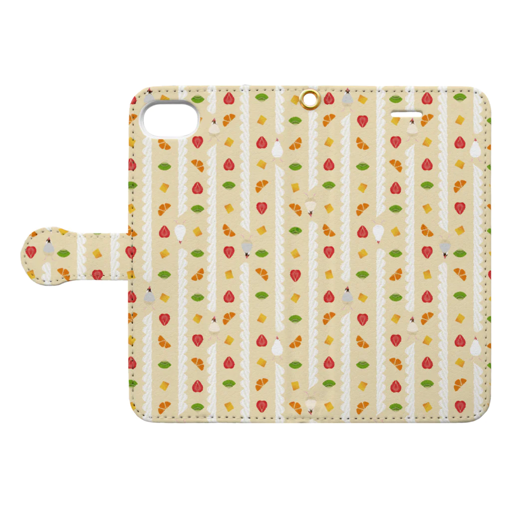 るこのFruit sandwich Whipped cream Book-Style Smartphone Case:Opened (outside)