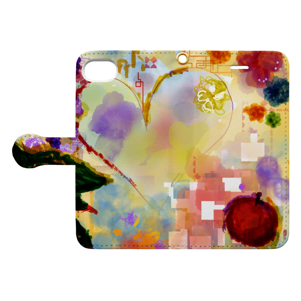 St.SKのClear Heart Book-Style Smartphone Case:Opened (outside)