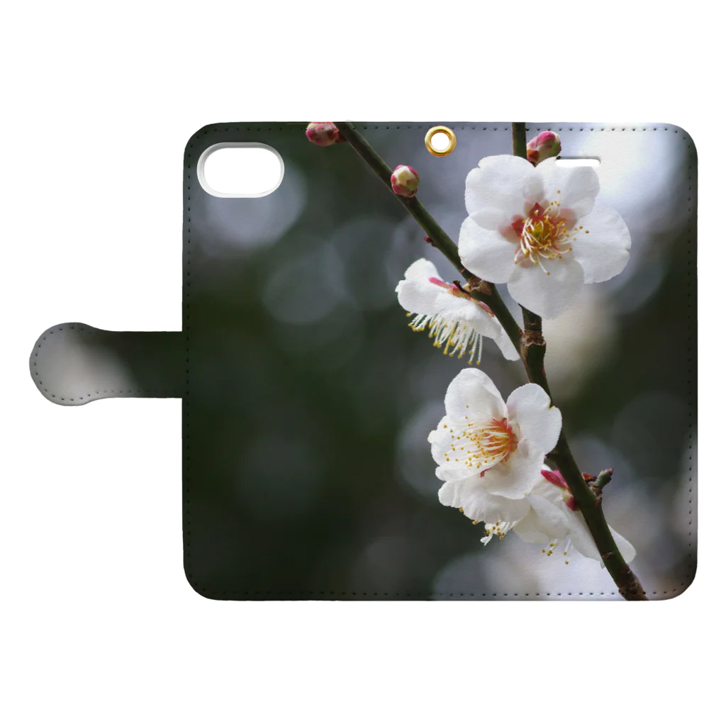 スマホケース 琥珀堂の桜 Book-Style Smartphone Case:Opened (outside)