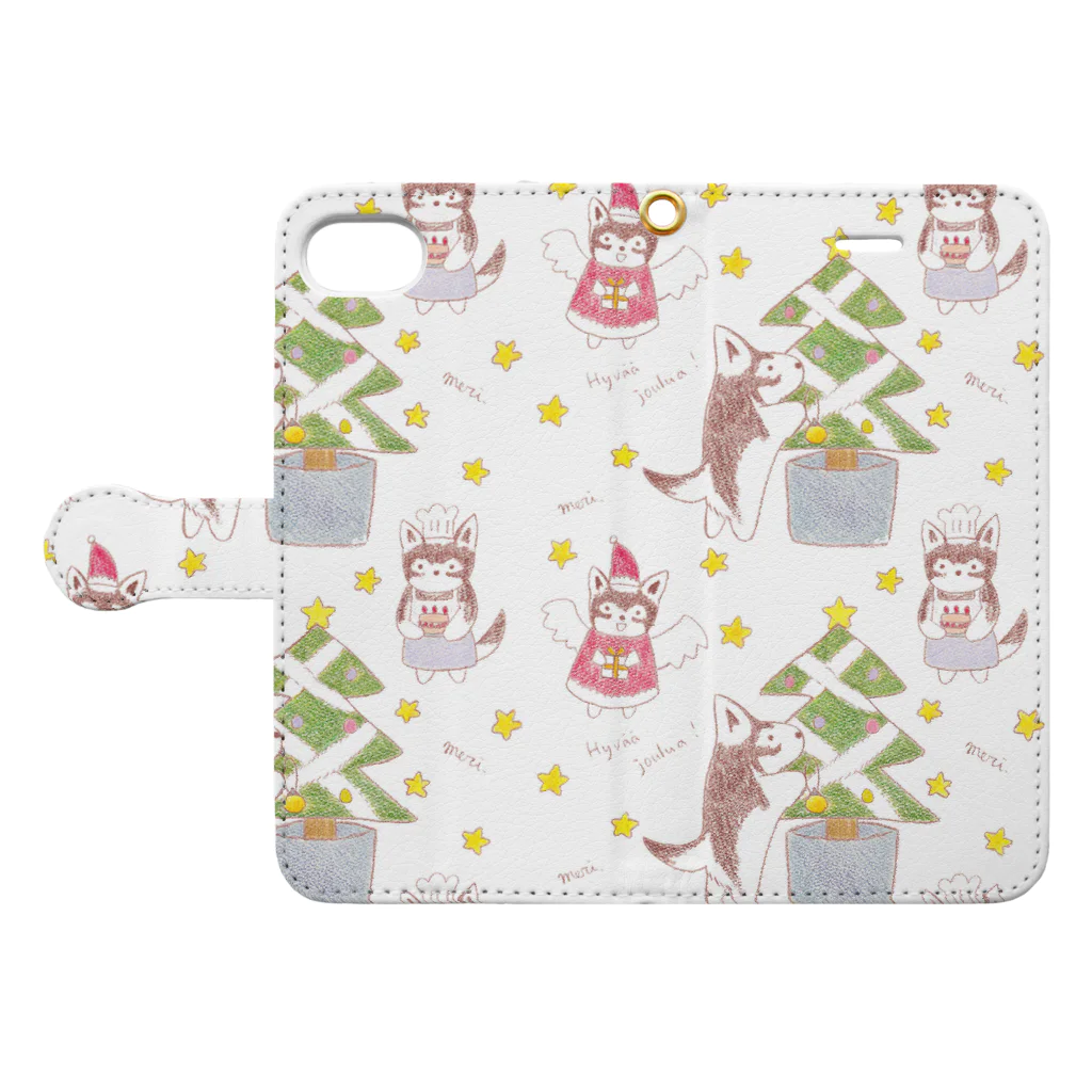 meri.のめりちゃんのクリスマス🎄 Book-Style Smartphone Case:Opened (outside)