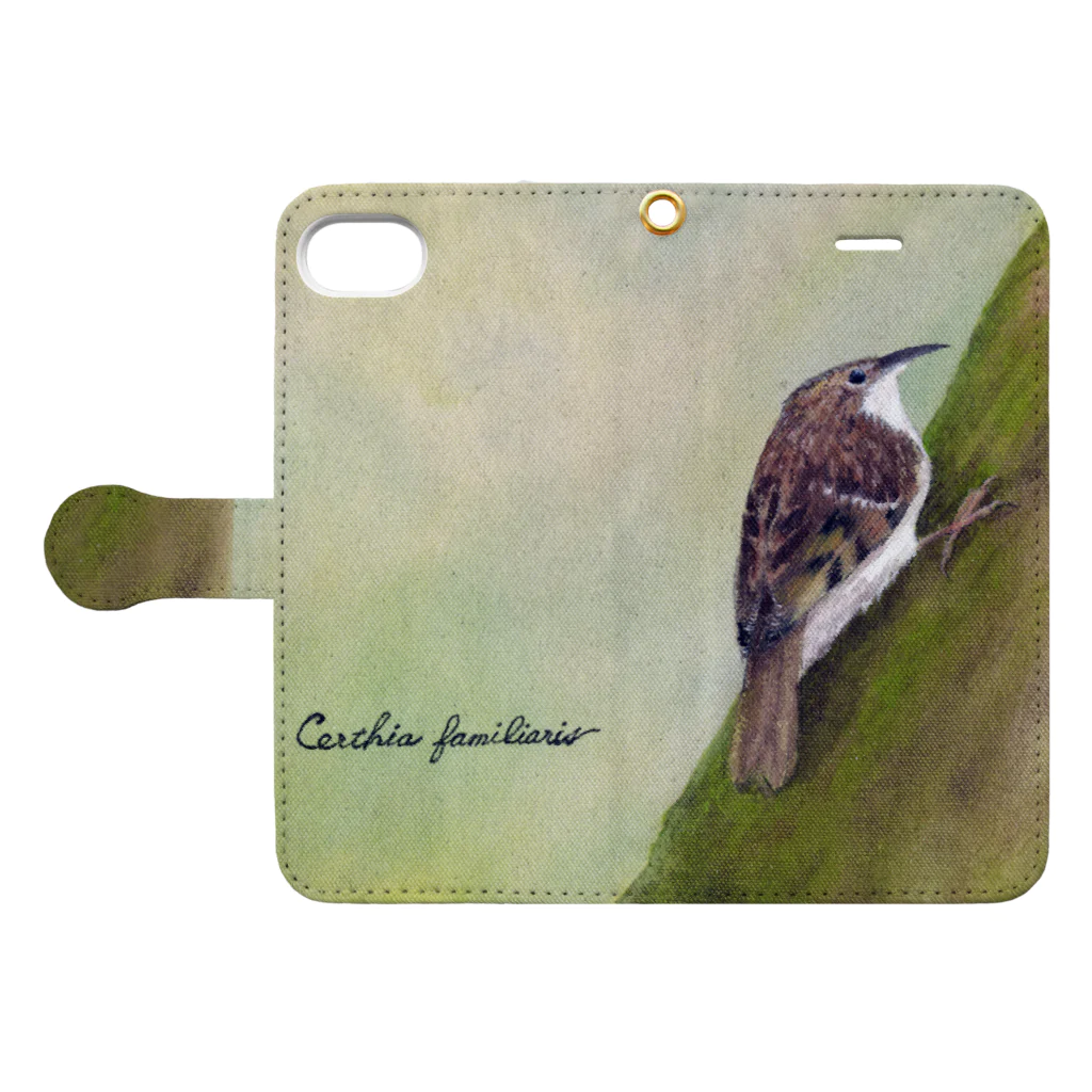 野鳥生活の手帳型 キバシリ Book-Style Smartphone Case:Opened (outside)