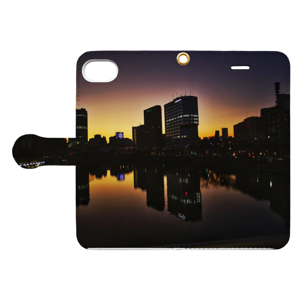 自由騎士の市ヶ谷サンセット Book-Style Smartphone Case:Opened (outside)