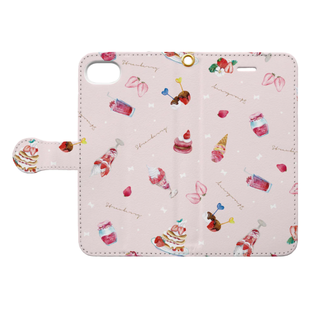 & colorsのいちご Book-Style Smartphone Case:Opened (outside)