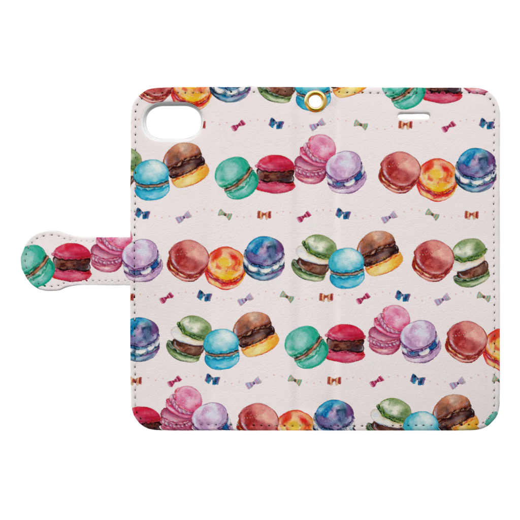 & colorsのマカロン Book-Style Smartphone Case:Opened (outside)