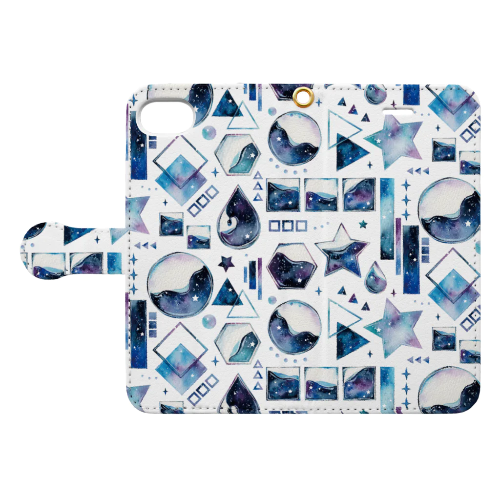 & colorsの図形×星空 Book-Style Smartphone Case:Opened (outside)