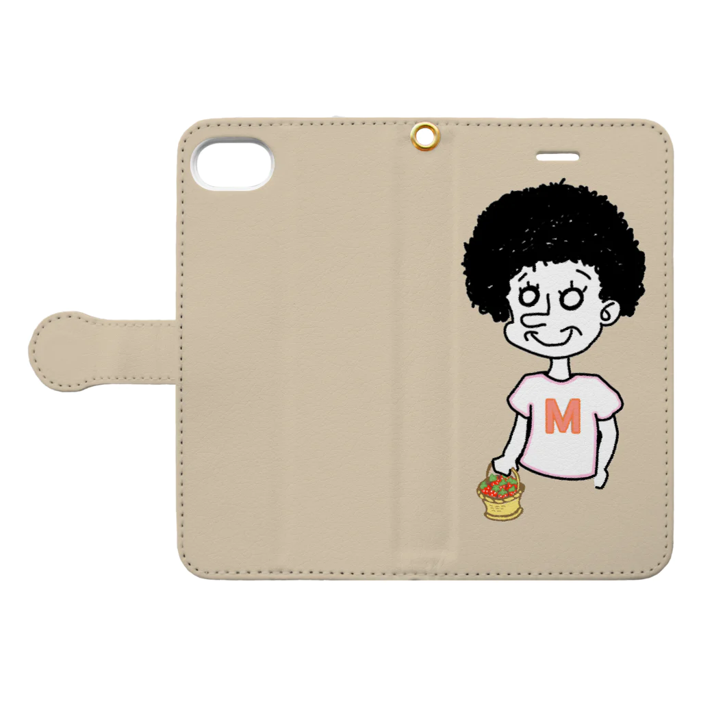 栗のクリームベージュ Book-Style Smartphone Case:Opened (outside)