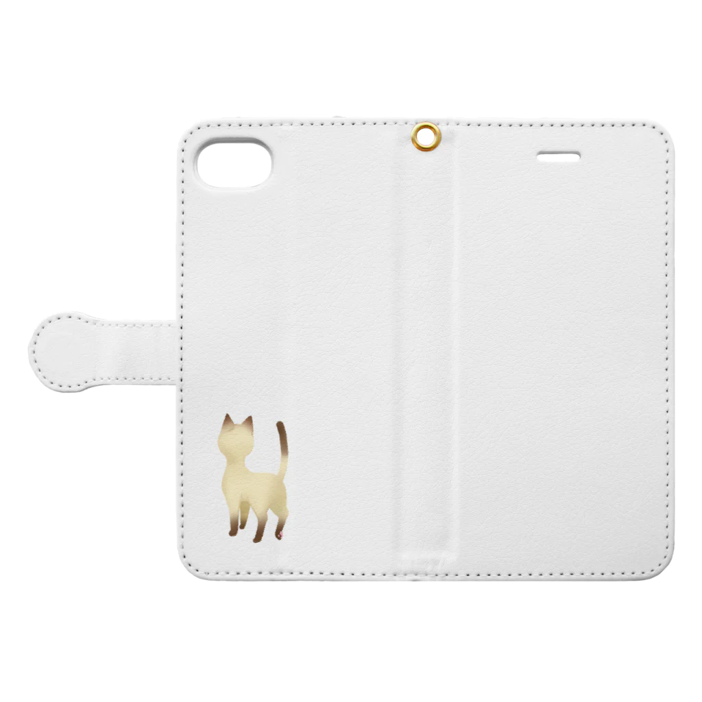 はちねこのしゃむ Book-Style Smartphone Case:Opened (outside)