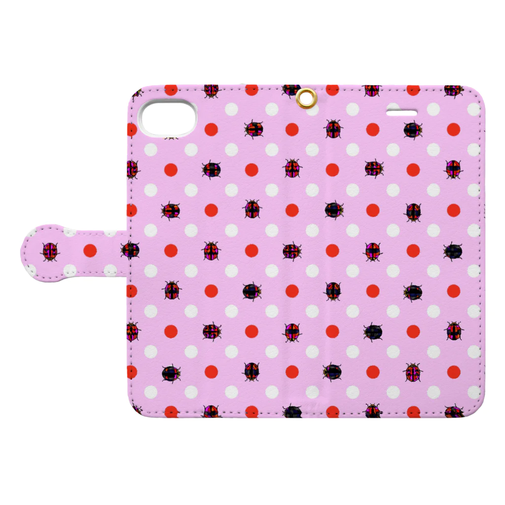 くいなの母のだんだらけpink Book-Style Smartphone Case:Opened (outside)