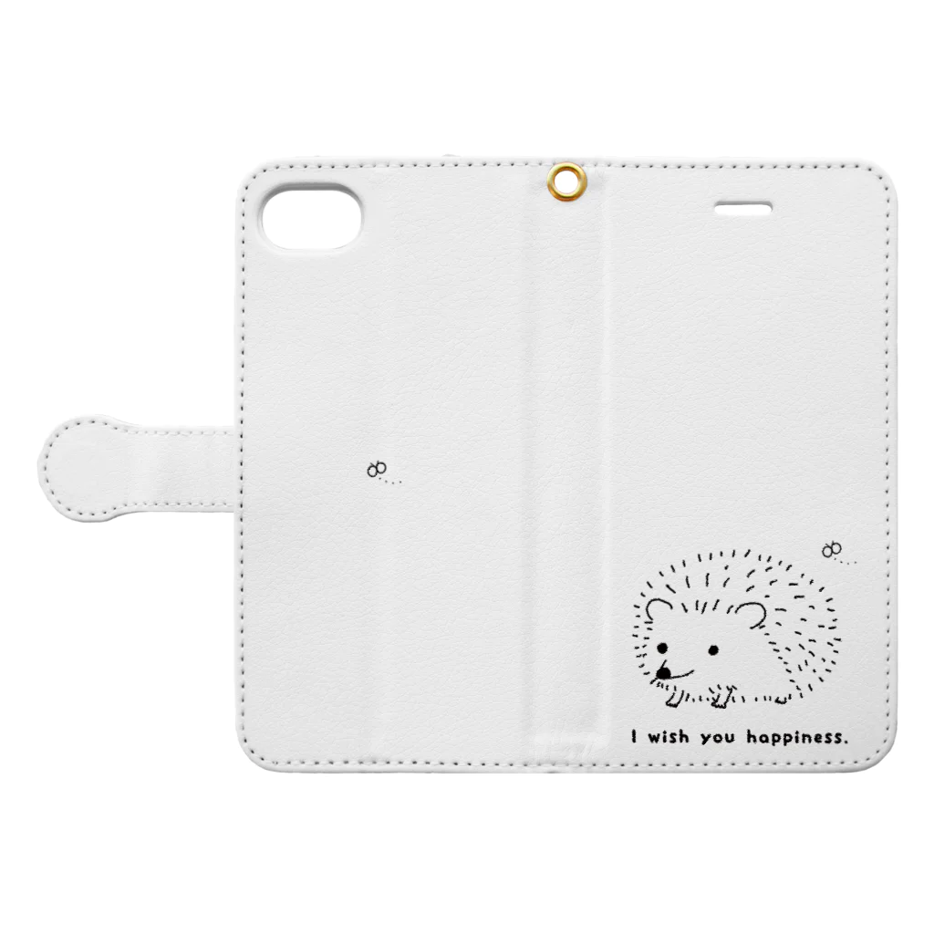 ニーニSHOPのちょうちょとハリネズミさん Book-Style Smartphone Case:Opened (outside)