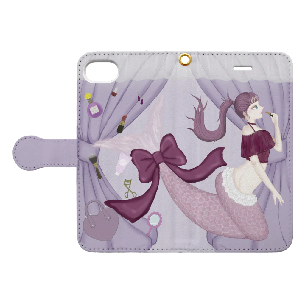 Fukino-Ibukiの人魚の身支度 Book-Style Smartphone Case:Opened (outside)