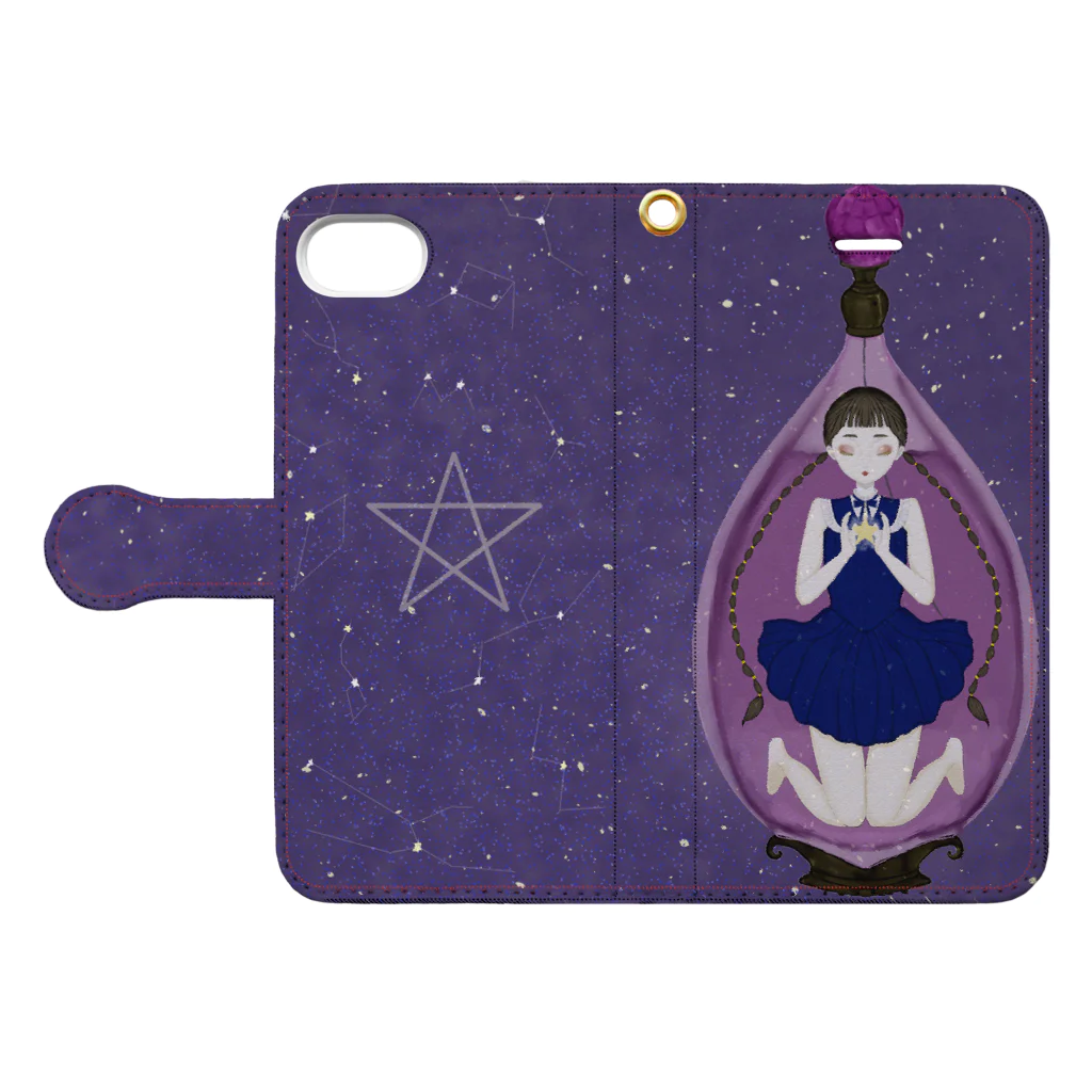 Fukino-Ibukiの星空の香水瓶 Book-Style Smartphone Case:Opened (outside)