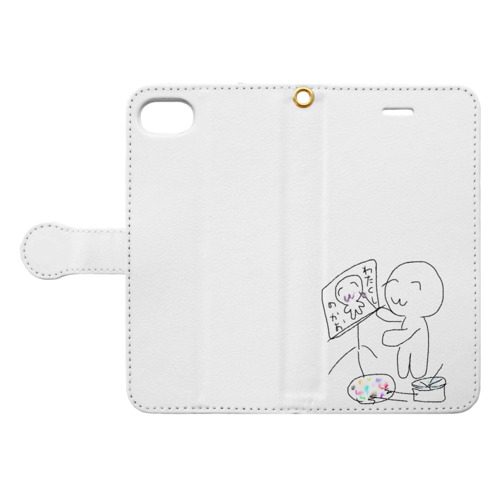 わたくしのお店の芸術のわたくし(自画像？) Book-Style Smartphone Case:Opened (outside)