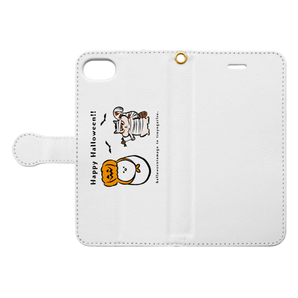 ないものねだりのハロウィンたまごと強がリス Book-Style Smartphone Case:Opened (outside)