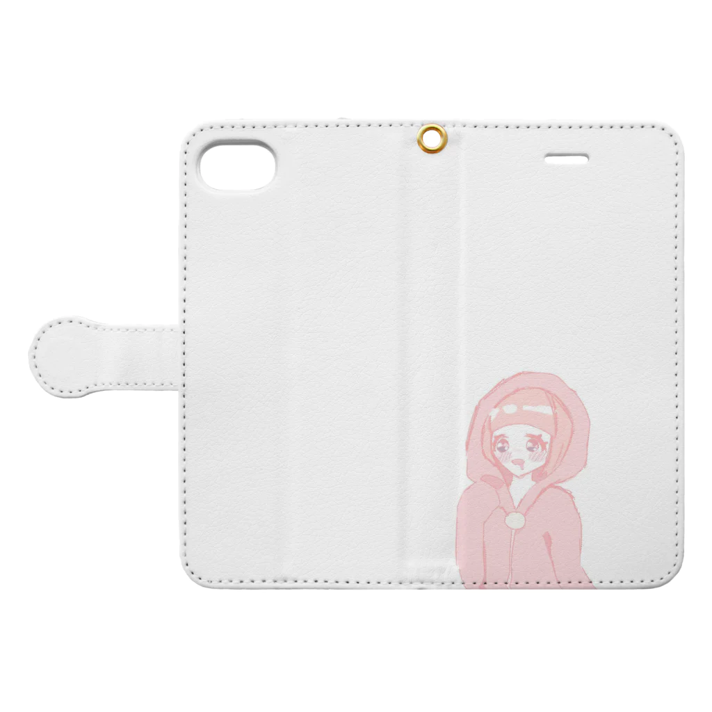 ももさいだーのぴんくちゃん Book-Style Smartphone Case:Opened (outside)