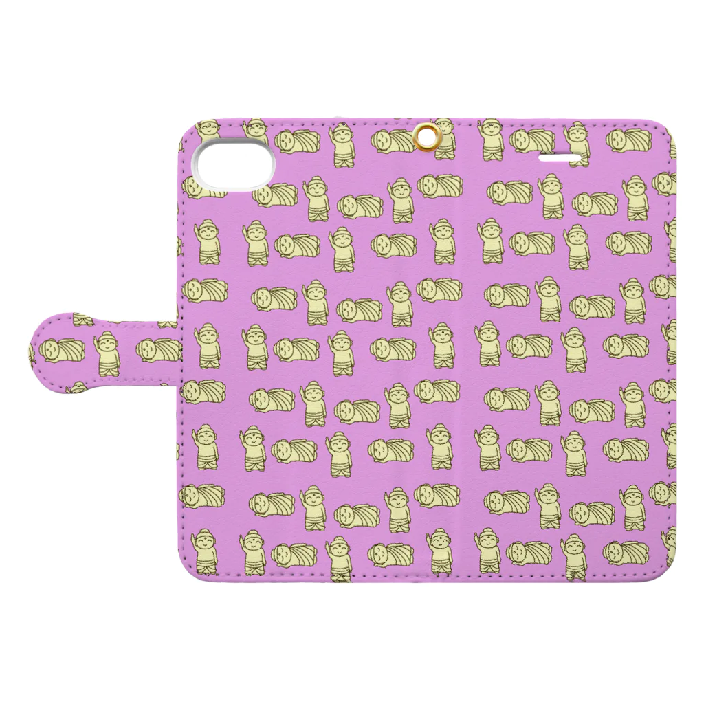 田中ひろみ(usagitv)のほとけさま Book-Style Smartphone Case:Opened (outside)