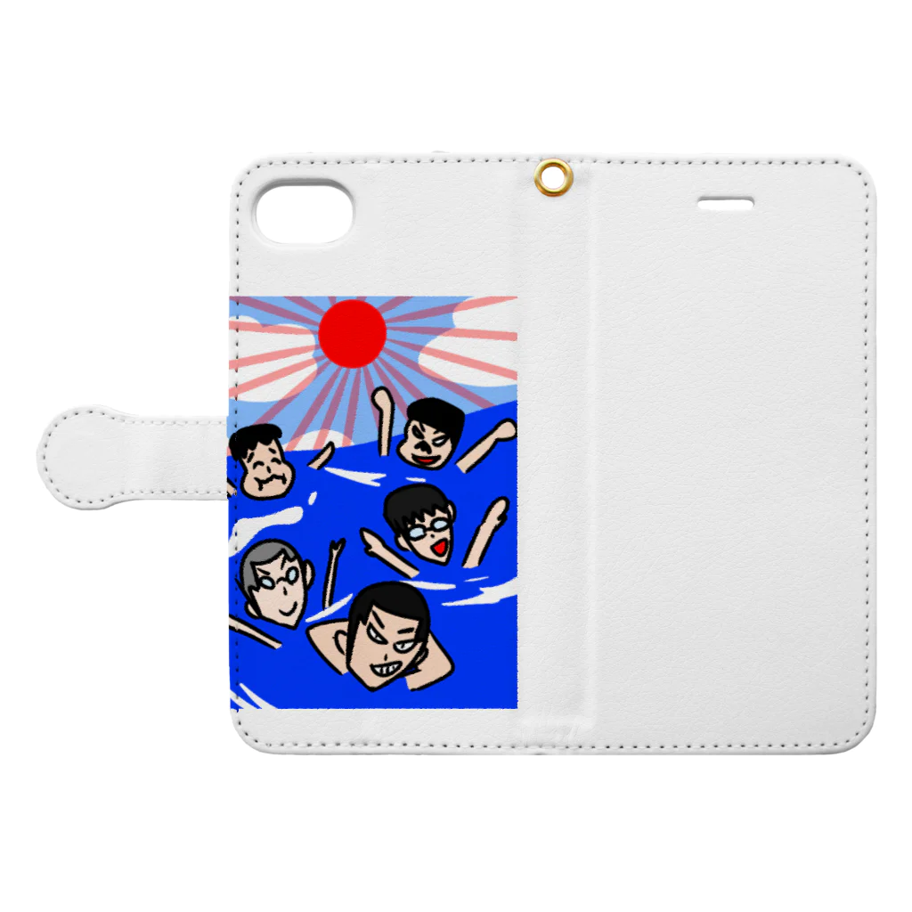 ぬい太くんの友達たちの海水浴 Book-Style Smartphone Case:Opened (outside)