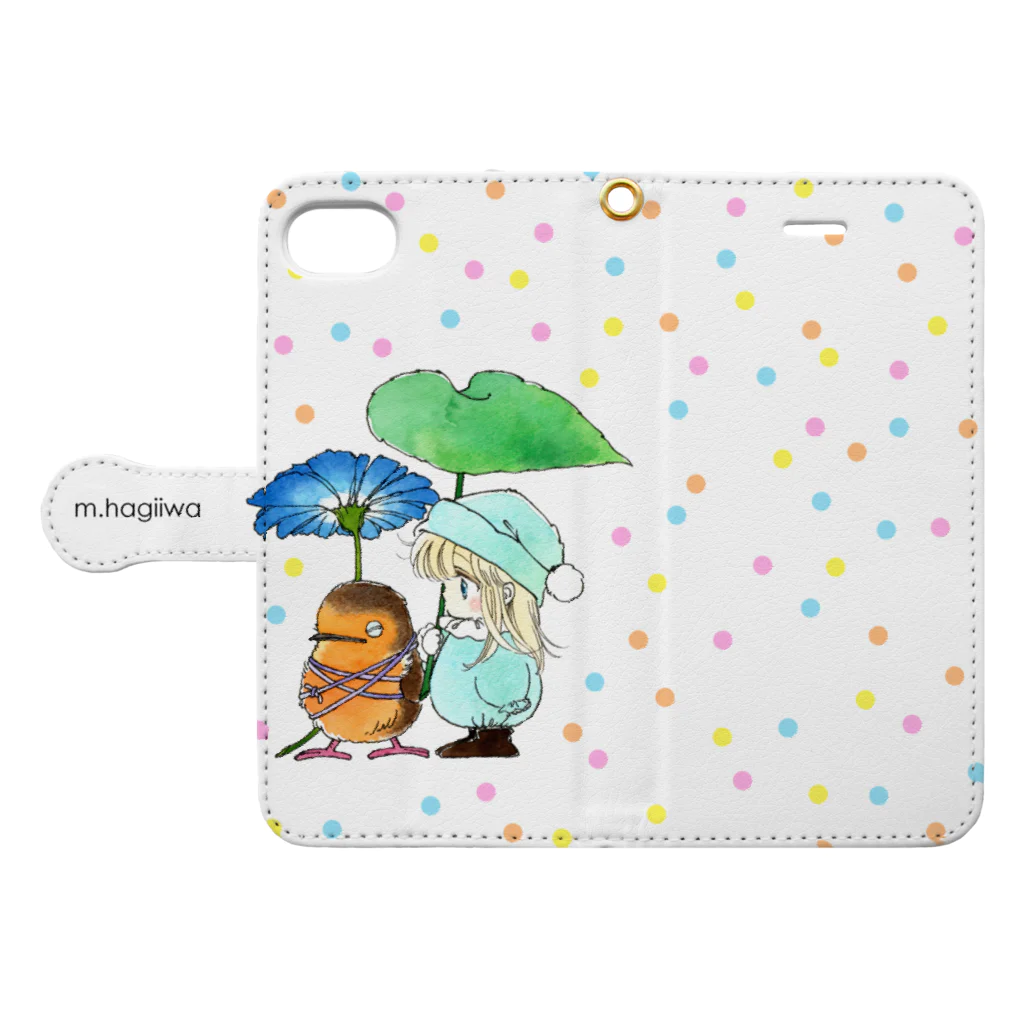 萩岩睦美のグッズショップの手帳型スマホケース　ポー＆リルフィ Book-Style Smartphone Case:Opened (outside)