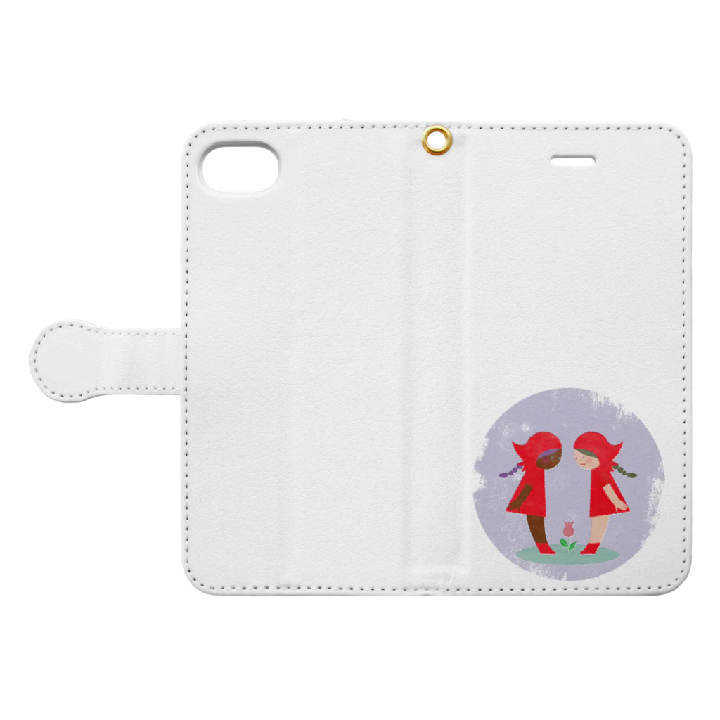 ワシキタチナツ|Illustrationの赤い頭巾のあかずきん Book-Style Smartphone Case:Opened (outside)