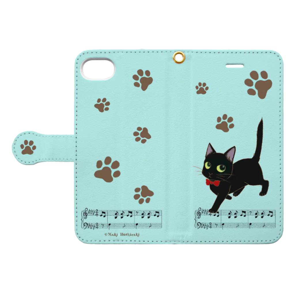 くろねこ倶楽部のiPhoneSE,6S,６,7,8,Xs,X用 Book-Style Smartphone Case:Opened (outside)