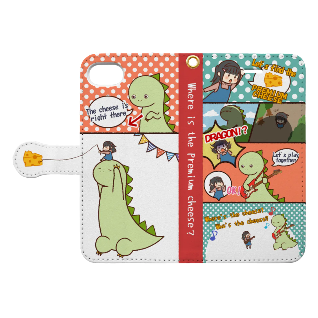 tsuna_maの極上のチーズを探せ Book-Style Smartphone Case:Opened (outside)