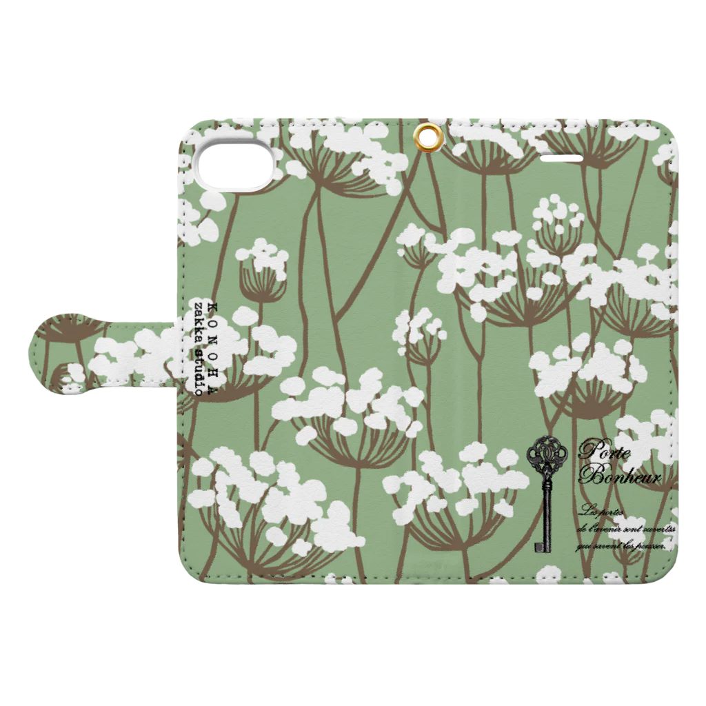 ｋｏｎｏｈａ舎の北欧花04MT Book-Style Smartphone Case:Opened (outside)