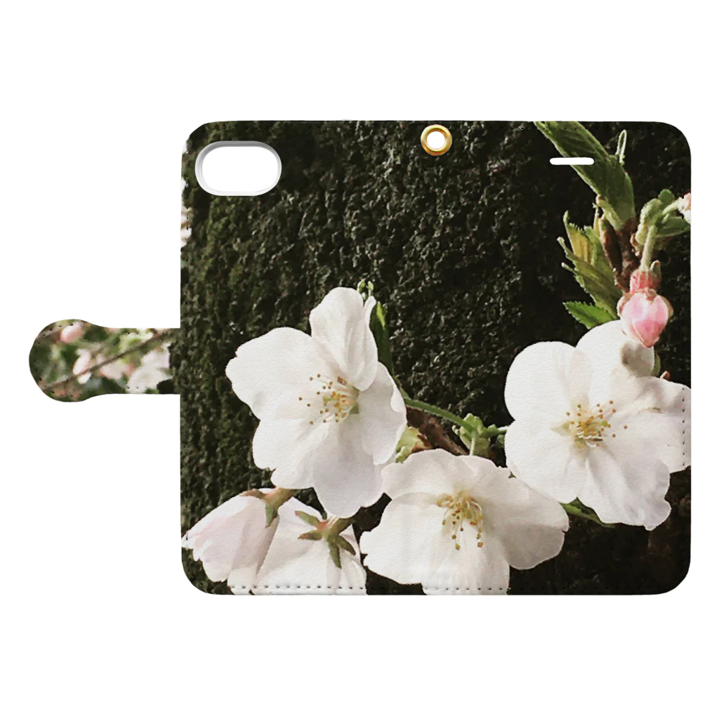 _foxの小さな桜 Book-Style Smartphone Case:Opened (outside)