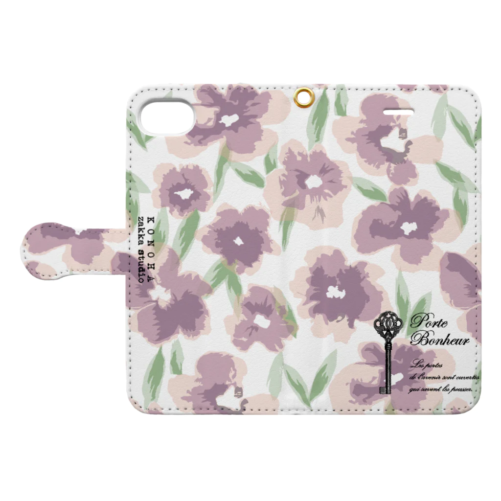 ｋｏｎｏｈａ舎の北欧花06PI Book-Style Smartphone Case:Opened (outside)