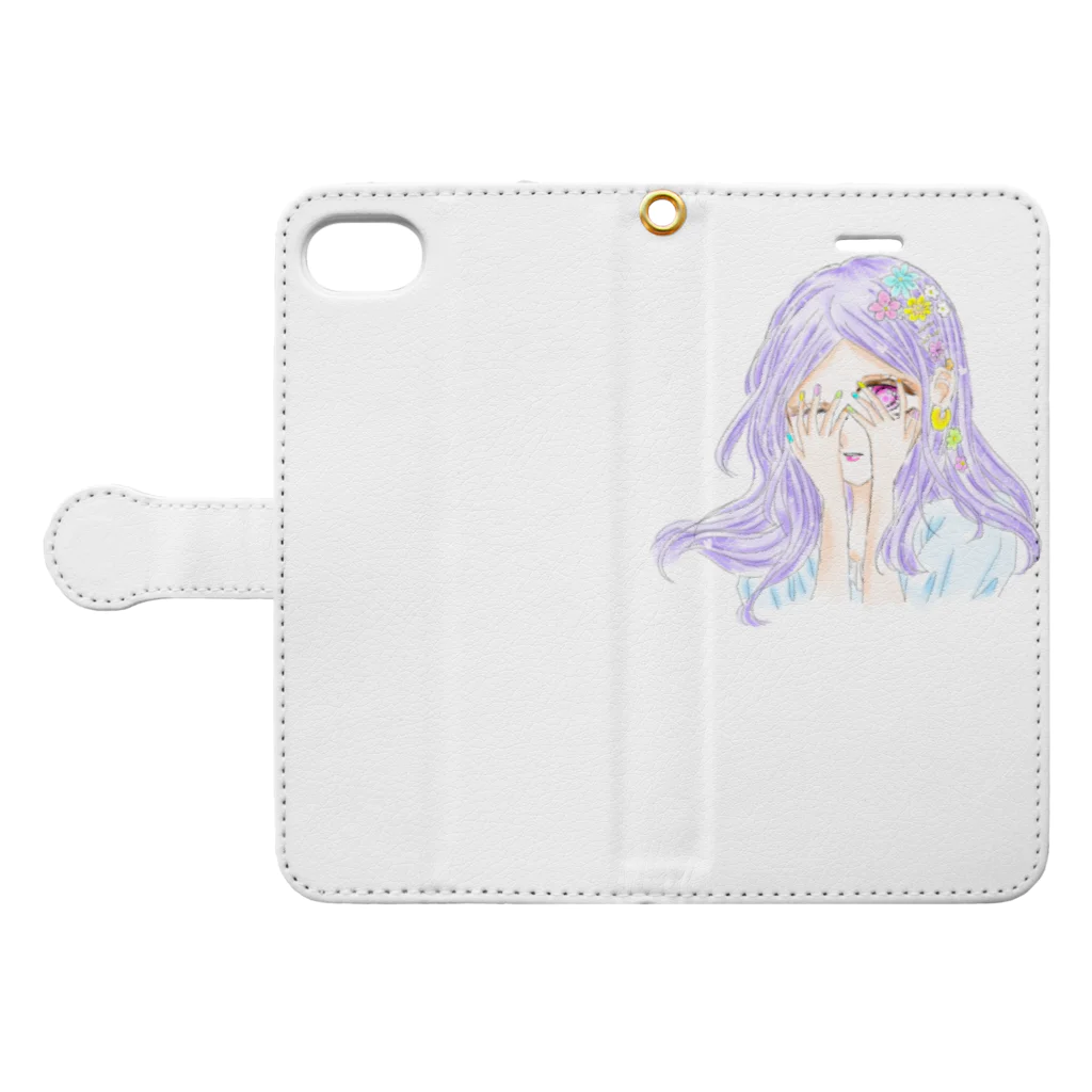 ssodaの世界の purple girl Book-Style Smartphone Case:Opened (outside)