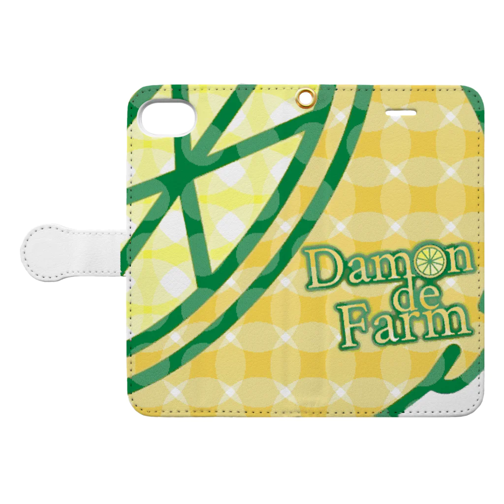 ﾆｼｷｵﾘ🍋CollectionのDamonde New .レモンロゴ2 Book-Style Smartphone Case:Opened (outside)