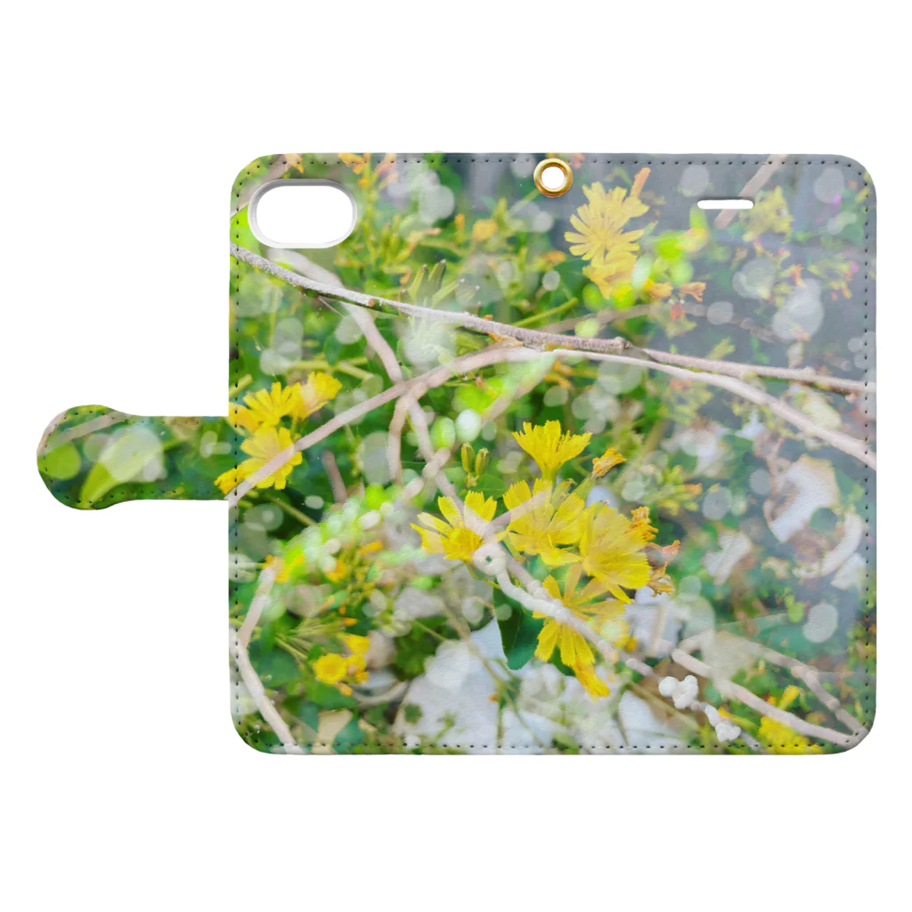 Miku Kafuu ArtsのMikuカフーアーツ【庭でまどろむ】シリーズ🌼 Book-Style Smartphone Case:Opened (outside)