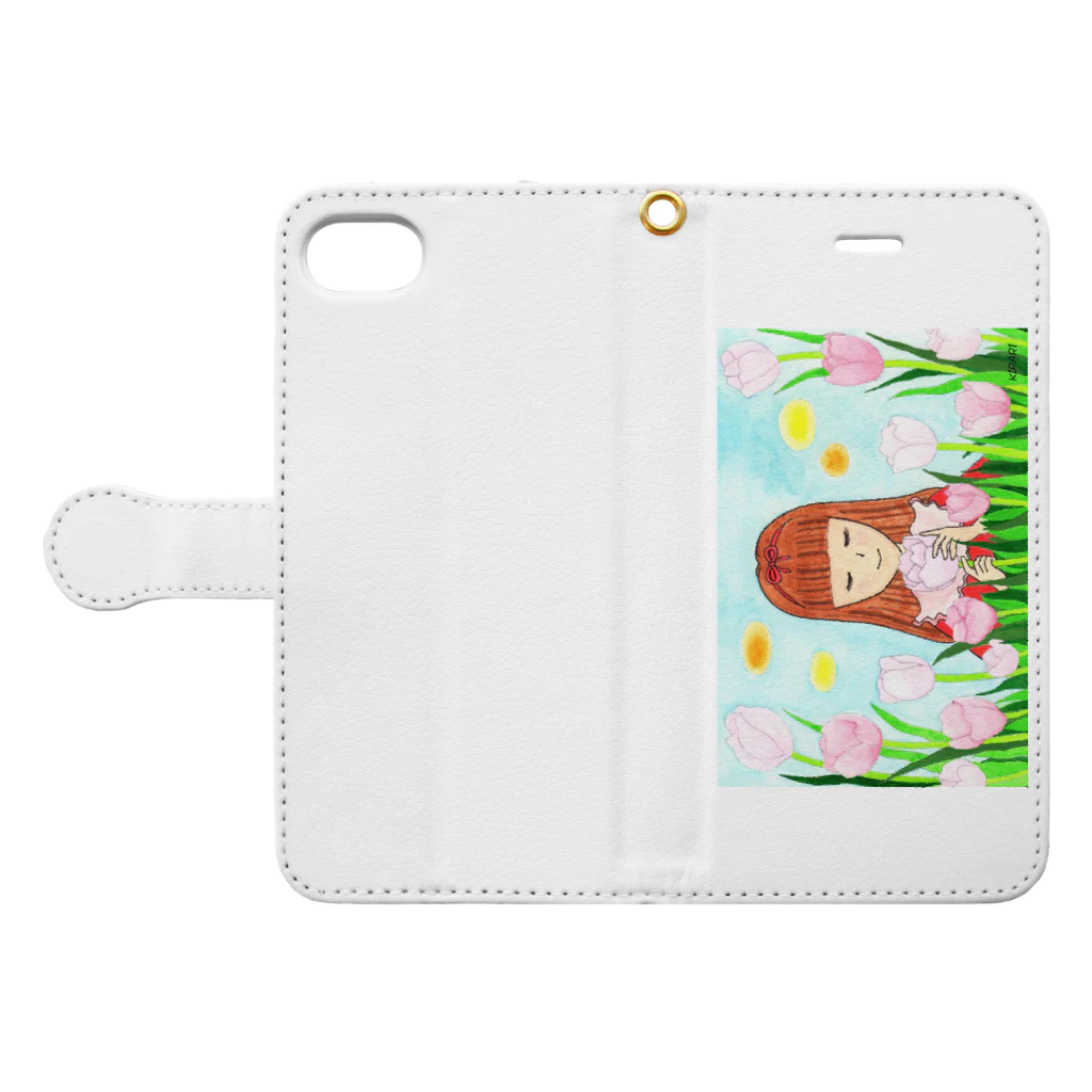 KIRARIの夢色雑貨屋さんの「ピンクダイヤモンドが咲く頃」 Book-Style Smartphone Case:Opened (outside)