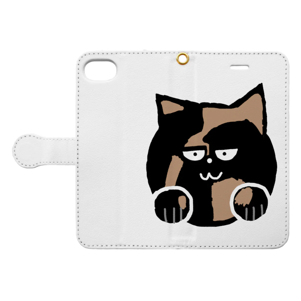 サビ猫azunekoのおうちのサビ猫のazuneko(あずねこ) Book-Style Smartphone Case:Opened (outside)