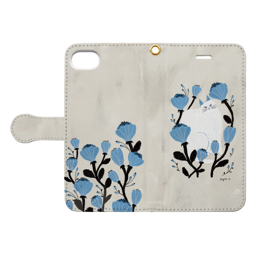 AYA OKAWA online shopの蒼と猫 Book-Style Smartphone Case:Opened (outside)