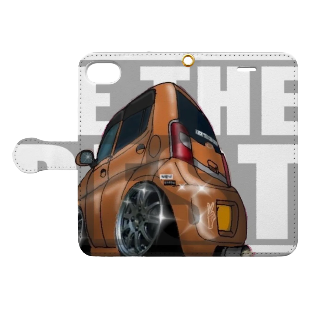 USAcafeティンカーベルのクレープやさんのサクラベースと愉快な仲間たち Book-Style Smartphone Case:Opened (outside)