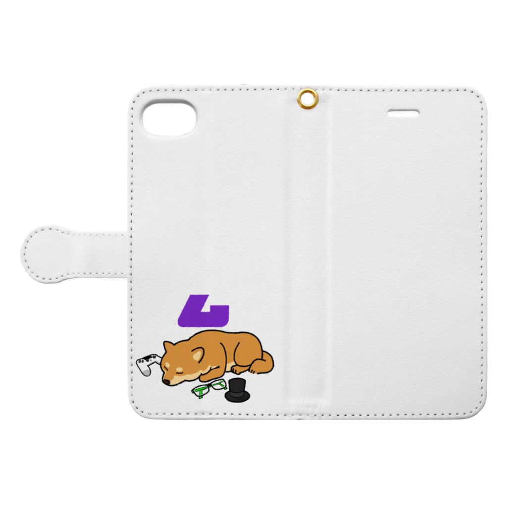 ムネオ@twitch　ファングッズの休憩中の柴犬系実況者　手帳型スマホケース Book-Style Smartphone Case:Opened (outside)