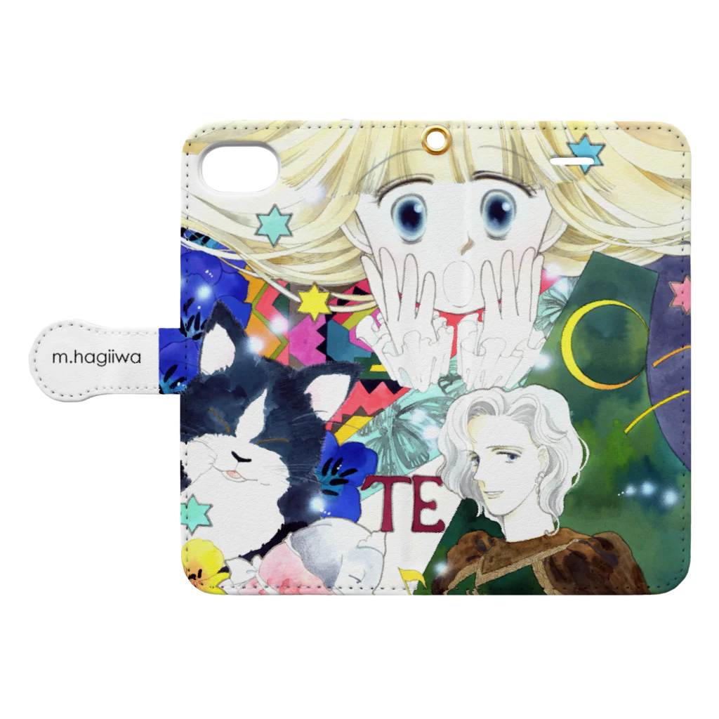 萩岩睦美のグッズショップの手帳型スマホケース　ハロウィンD Book-Style Smartphone Case:Opened (outside)