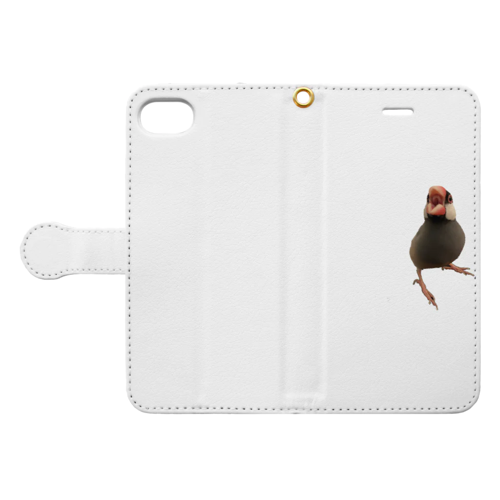 ଳうみつきଳのガチで切れる文鳥 Book-Style Smartphone Case:Opened (outside)