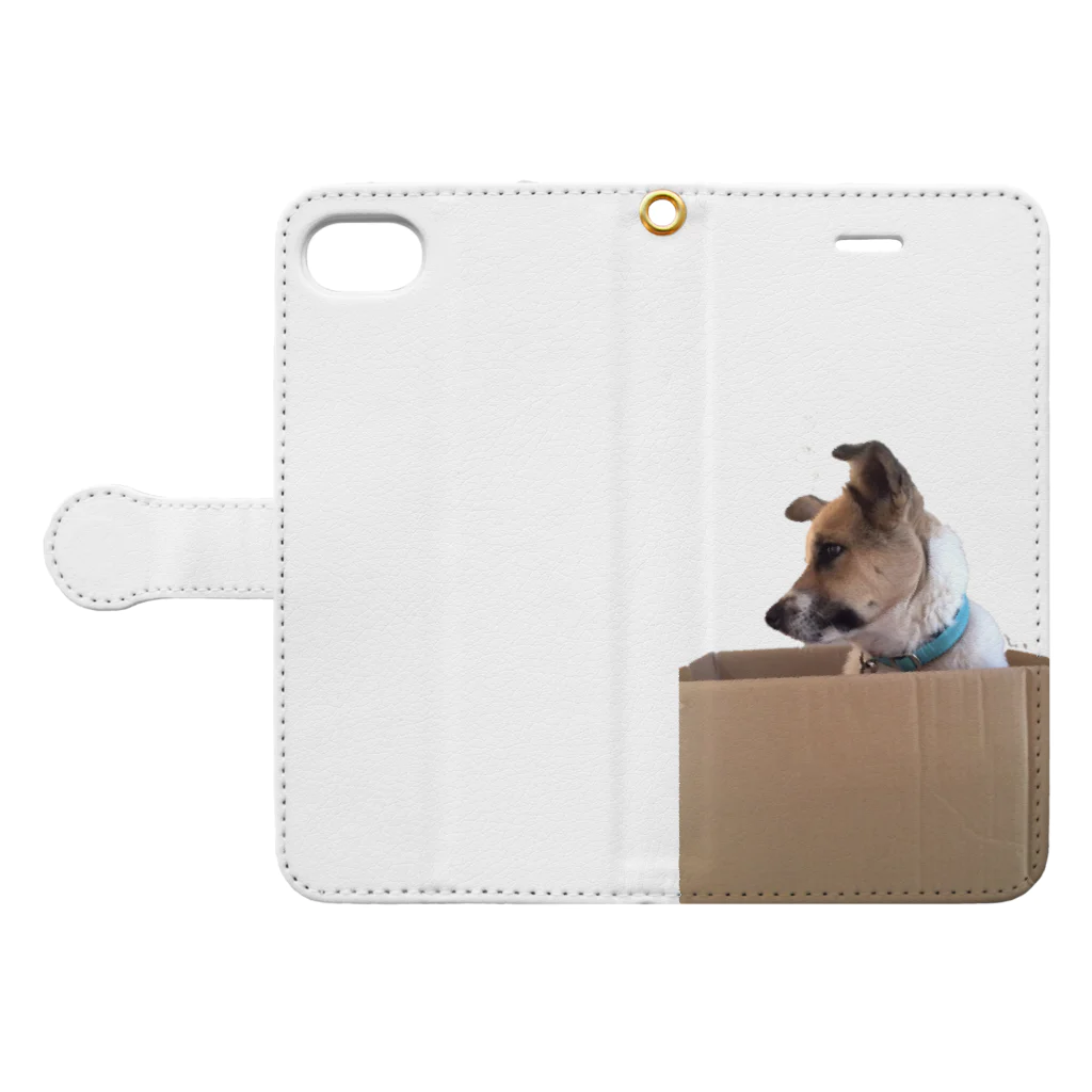 boo_booの野犬のぶうちゃん　捨て犬ver Book-Style Smartphone Case:Opened (outside)