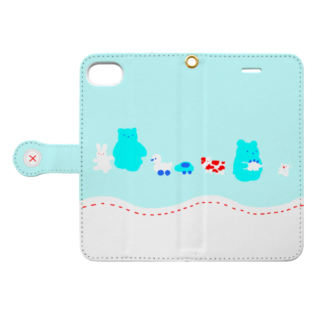 Runa_oのくまちゃん1 Book-Style Smartphone Case:Opened (outside)